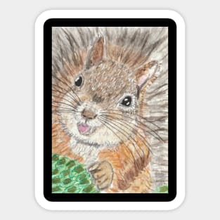 squirrel face art Sticker